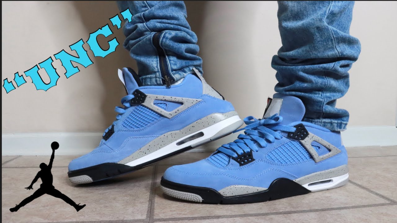 Air Jordan 4 University Blue Review On Feet Unc Youtube