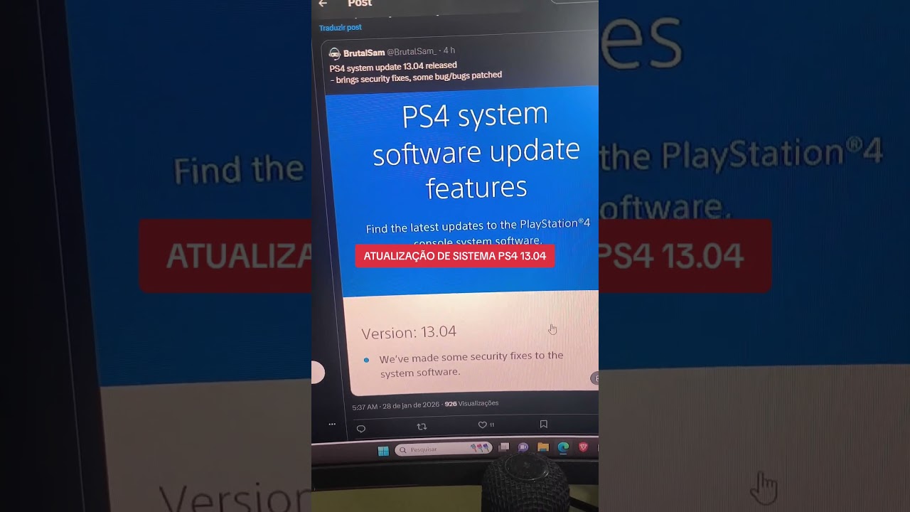 atualiza&ccedil;&atilde;o de sistema PS4 13.04 #ps4