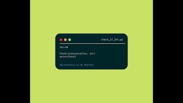 Python Variables - Check whether a variable is an integer