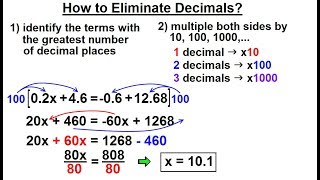 Algebra - Ch. 1: Linear Equation (9 of 21) How to Eliminate Decimals From Equations