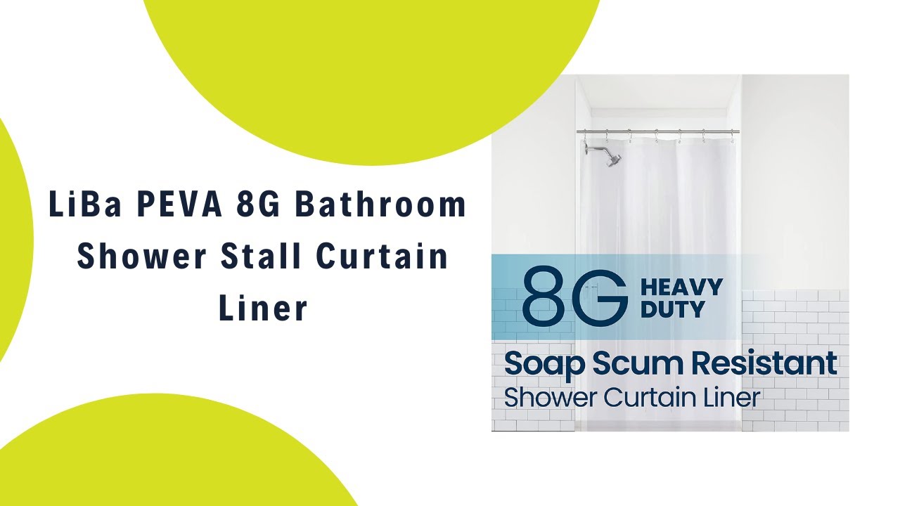LiBa PEVA 8G Bathroom - Shower Stall Curtain Liner