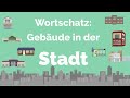 Deutsch lernen | in der Stadt | Wortschatz | Gebäude | A1, A2, learn German for beginners, buildings