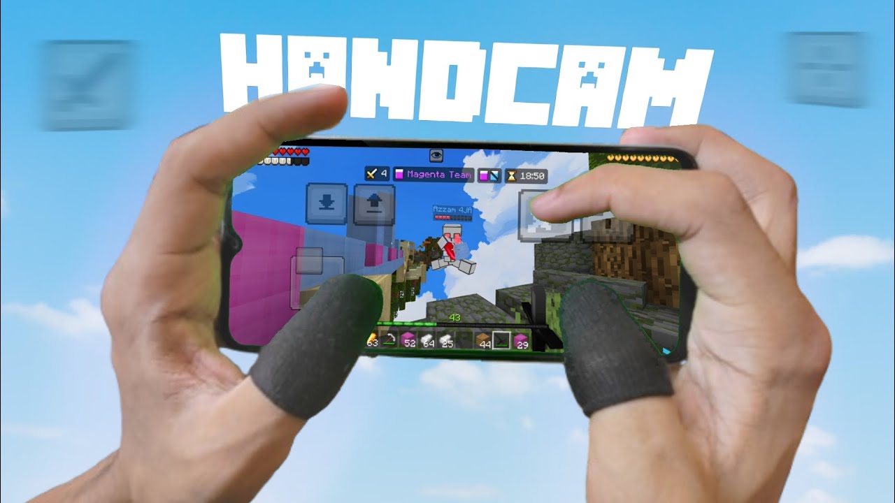MINECRAFT HIVE BEDWARS ON MOBILE ( HANDCAM )
