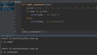 vowel consonant | python programming  | python program for vowel consonant