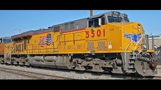 Up 5501 Leads Cp Train 608 At Essa, Ontario, Canada Nov. 26, 2013