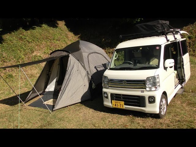 届いたばかりで箱出ししてないワンタッチテントでソロキャンプ - YouTube
