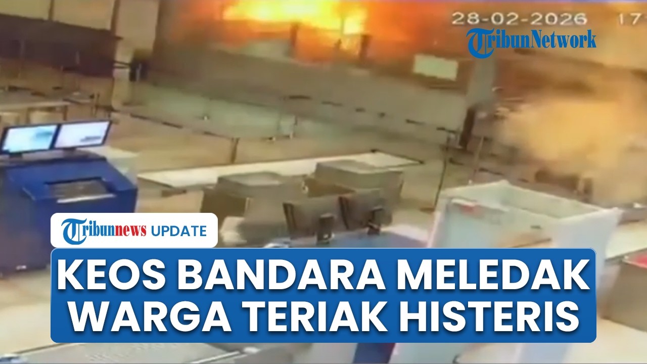 Detik-detik Keos Bandara Kuwait Meledak Dihantam Rudal Iran, Warga Teriak Ketakukan hingga Berlarian