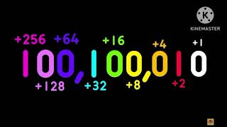 Numbers 0 to 2048 in binary with sounds