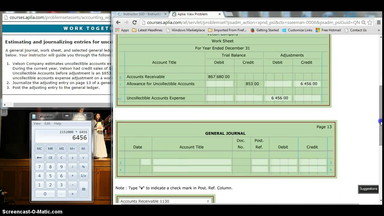Journalizing Uncollectible Accounts Expense YouTube