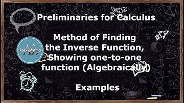 Preliminaries for Calculus - Method of Finding the Inverse Function
