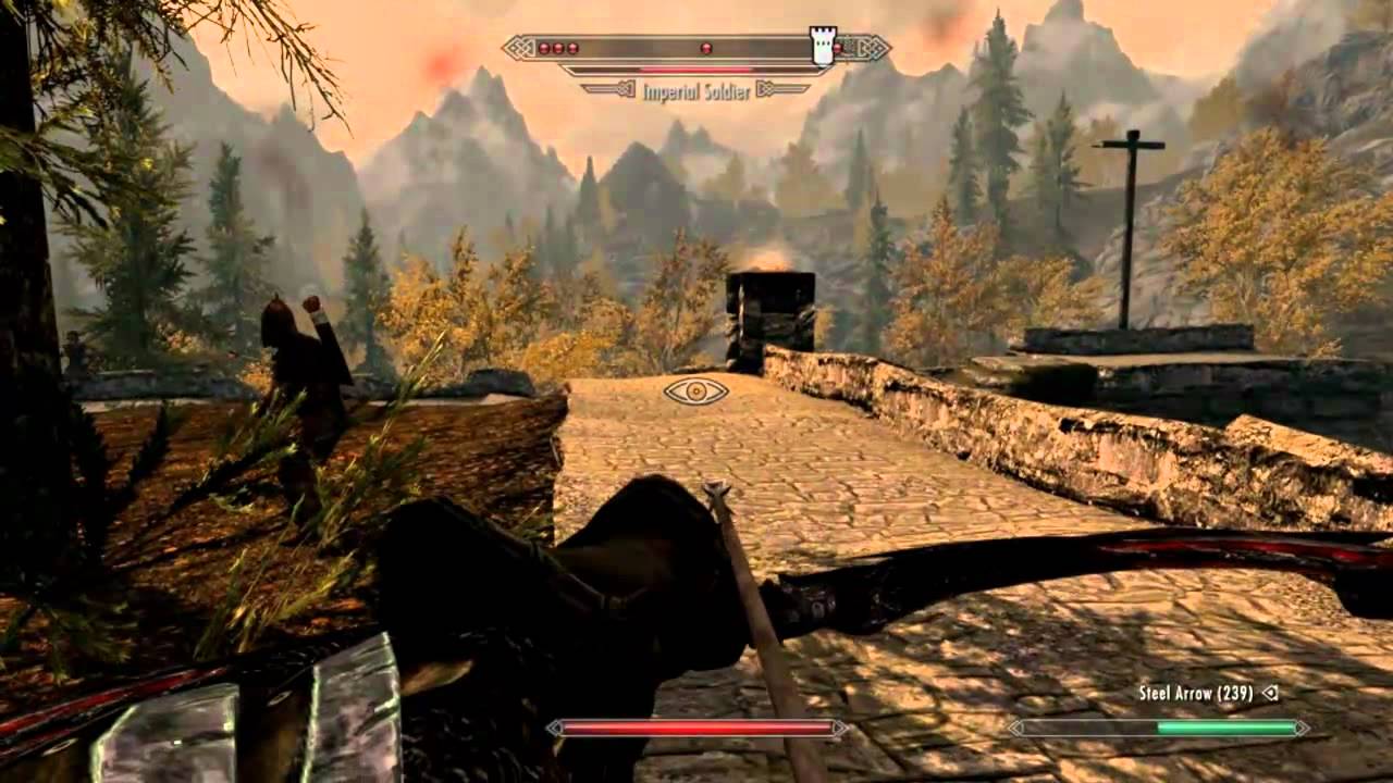 SKYRIM The Battle for Fort Greenwall Archery Gameplay YouTube