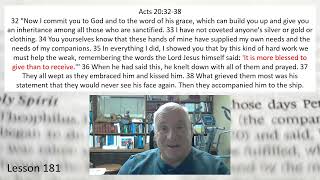 Acts 20:32-38 Lesson 181 November 29, 2022