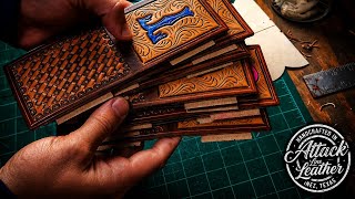Gluing, Stitching, and Finishing Tons of Wallets. Pt 3