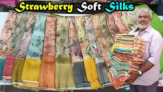New Model Arrival Strawberry Soft Silk Sarees Collection kalamkari designs | KLMN Fashion | screenshot 3