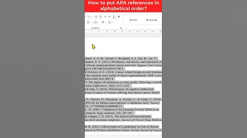 How to put references in alphabetical order? | Alphabetizing references in Word | APA Style