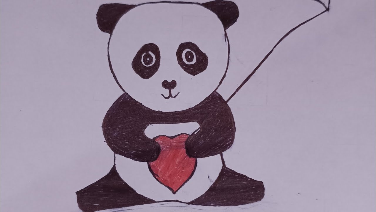 Panda easy drawing. ❤Beautiful😍 Subscribe. How to make beautiful Panda. 