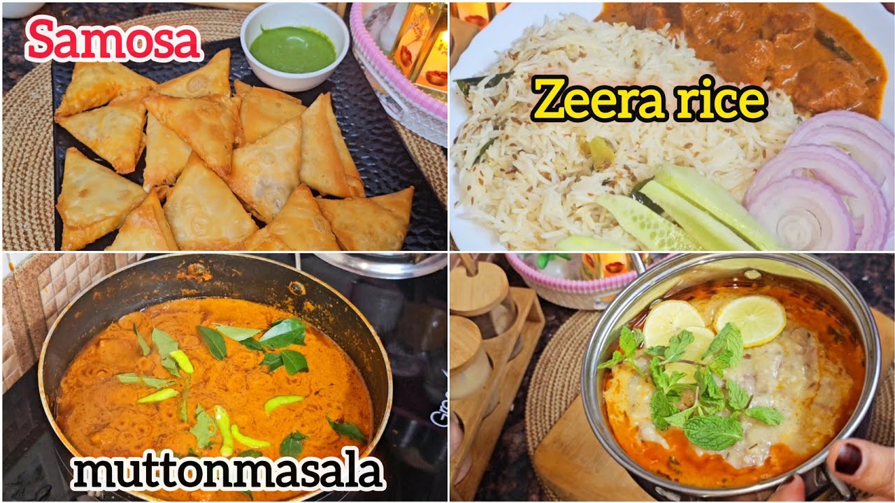How To Make Mutton masala and zeera Rice Recipe || Samosa recipe ...