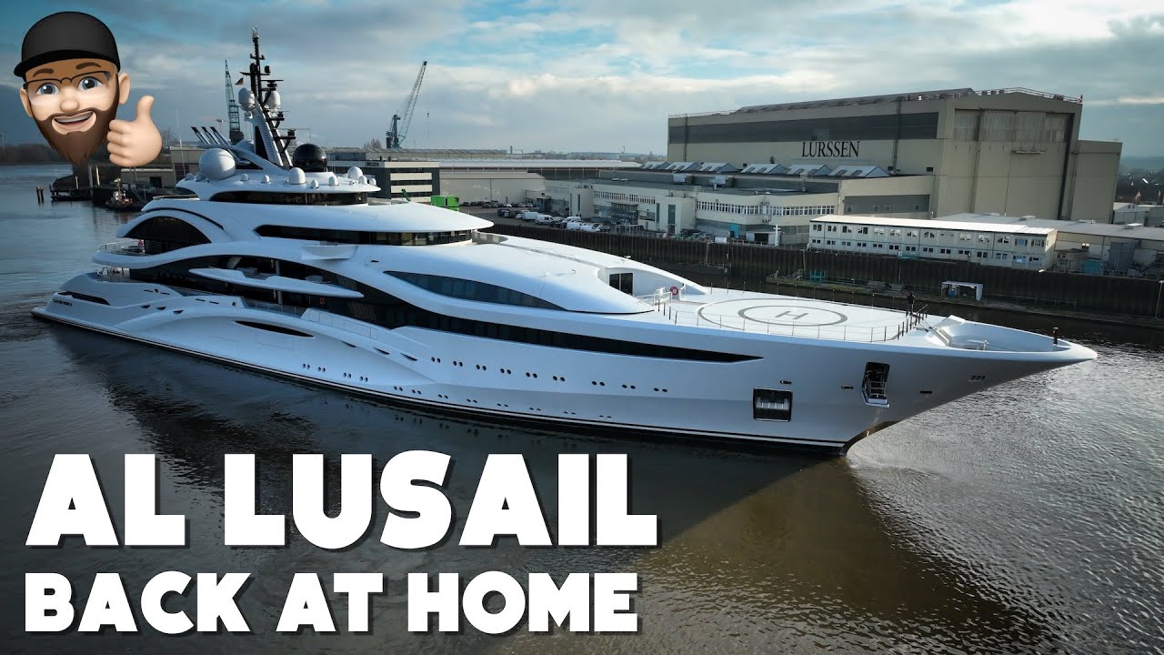 Superyacht AL LUSAIL - back at homeyard Lürssen