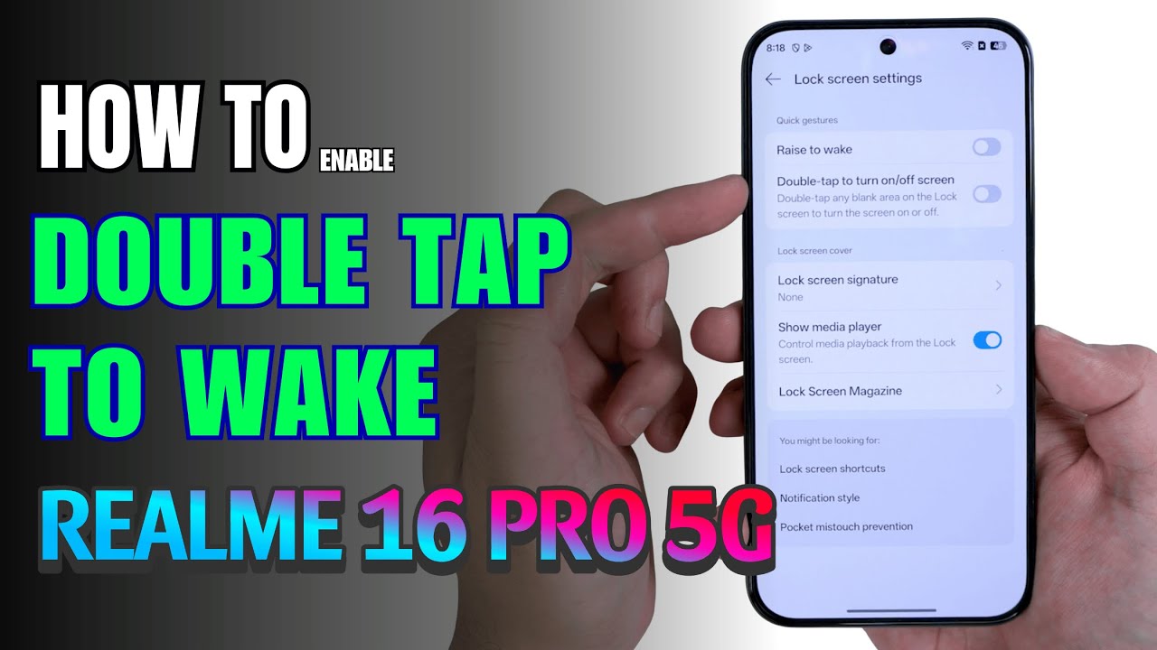 How to double tap to screen On and  Off Realme 16 Pro 5G
