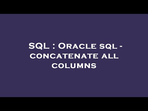 SQL : Oracle