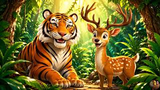 The Deer 🦌 and The Tiger 🐅 #kids #stories #junglebook #jungle #animation