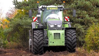 Forstwirtschaft Traktor Fendt 942 Vario & FAE Forstmulcher Landschaftspflege in der Lüneburger Heide