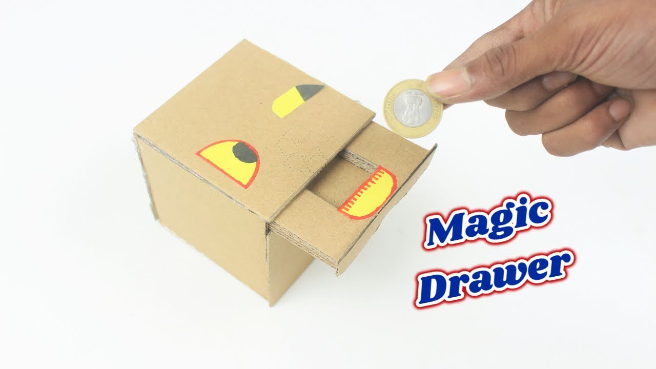 How to Make Piggy Bank at Home With Lock Cardboard Coin Bank Magic