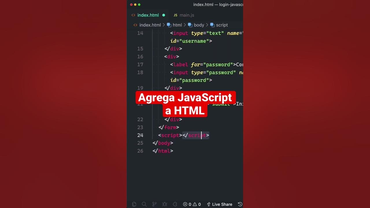 Agrega JavaScript a tus proyectos HTML - YouTube