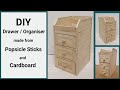 DIY Drawer Organiser (made from popsicle sticks and cardboard)