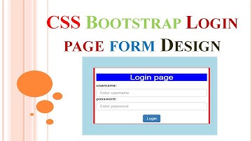 html css bootstrap 3  to design loginpage. Simple Login page