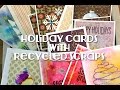 holiday + christmas cards with recycled scraps