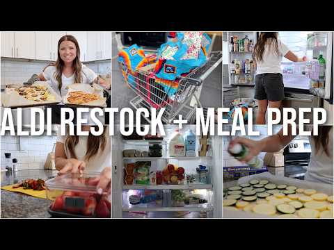 HUGE RESTOCK WITH ME | ALDI GROCERY HAUL, MEAL PREP, FRIDGE AND PANTRY RESTOCKS thumbnail
