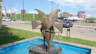 The sculpture-fountain &quot;Angelfishs&quot; in Klaipeda.May.21 ,2024