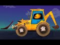 Backhoe Loader, Animated Halloween Cartoon Video For Kids