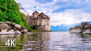 Château De Chillon & Lake Geneva 🌷 Spring Walk 4K