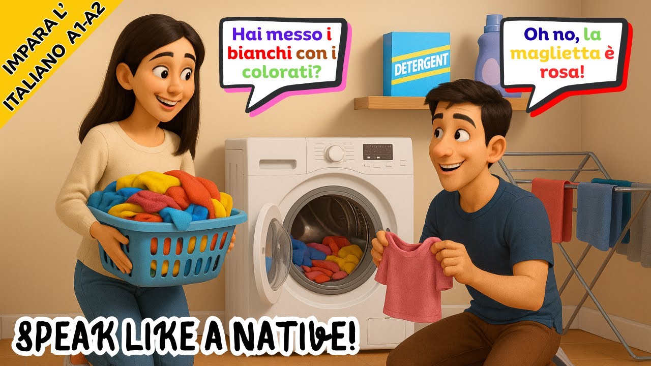 Учите итальянский с реальными разговорами | Стирка (Уровень начинающих A1–A2)