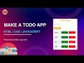 Make a ToDo App | Tutorial | HTML | CSS | JavaScript | Web Development |Web Design