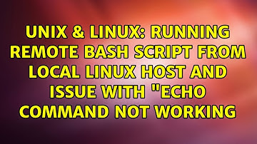 Running remote bash script from local linux host and issue with "echo command not working