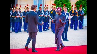 Watch Full Video As President Macron Personally Welcomes President Tinubu To France