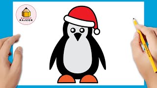 How to draw a penguin easy | Christmas Drawing