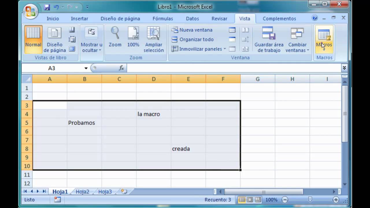 excel 2007 18.1. Crear una macro automáticamente. - YouTube