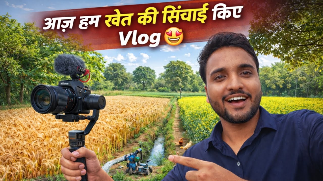 Aaj ham khet ka sichai kiye Farming Vlog 🤩#vlog #naturevlog #villagevlog #farmingvlog #farming 