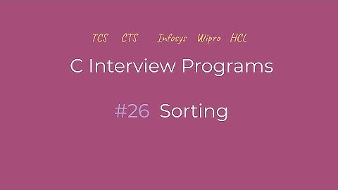 Sorting in Ascending Order | C Interview Programs | Logic First Tamil