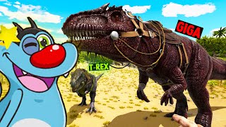 Oggy NEW GIGA AND T-REX Dinosaurs | ARK: Survival Evolved ! #Ep25 .ft Oggy