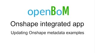 openBoM integrated app in Onshape