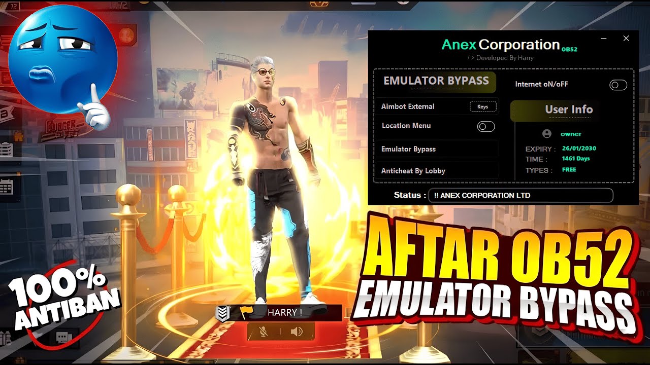 NEW OB52 SAFE PC EMULATOR BYPASS 💻 FOR FREE FIRE | 100% ANTIBAN | FREE FIRE PC PANEL GRATIS 🎯