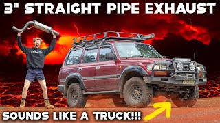 MY 4WD SOUNDS LIKE A TRUCK! 3 INCH STRAIGHT PIPED 1HDT LANDCRUISER - best sounding 4wd