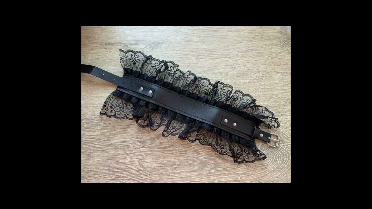 Leather Bondage Collar, leather belt and accessories 