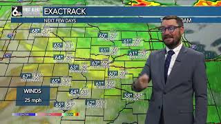 First Alert Forecast: Warmer and breezy Monday ahead of several rounds of rain