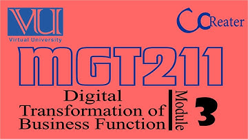 01 Digital Transformation of Business Function || Module 3 || Virtual University of Pakistan